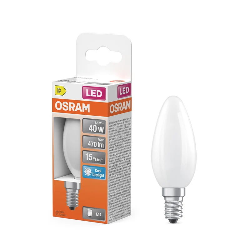 OSRAM LED Retrofit Classic B 3.4W 865 matt E14