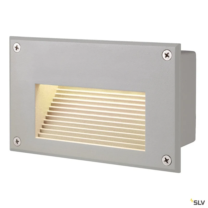 SLV BRICK LED DOWNUNDER Wandleuchte, rechteckig, silbergrau, warmweisse LED