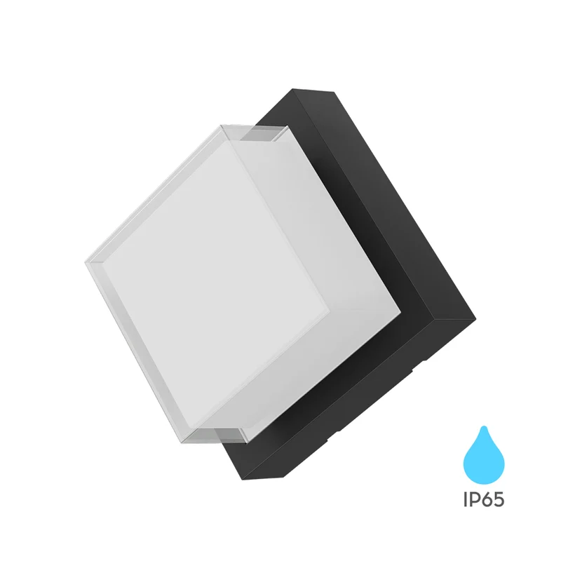 Braytron Walls LED-Wandleuchte 15W 3000K eckig IP65 – Schwarz