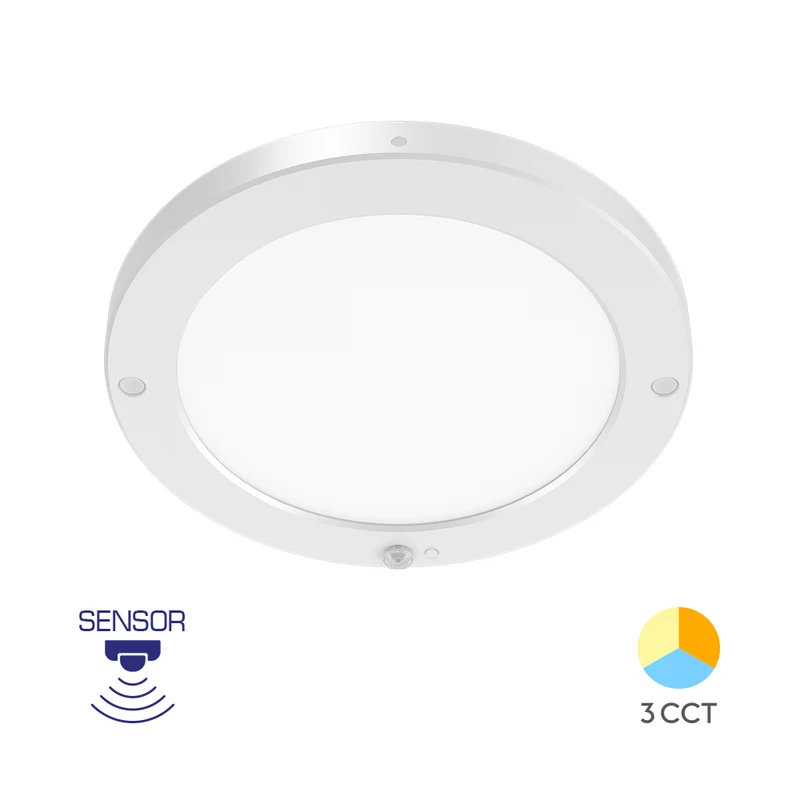Braytron LED Einbaupanel 20W 3CCT rund 220mm mit Bewegungssensor – Weiß