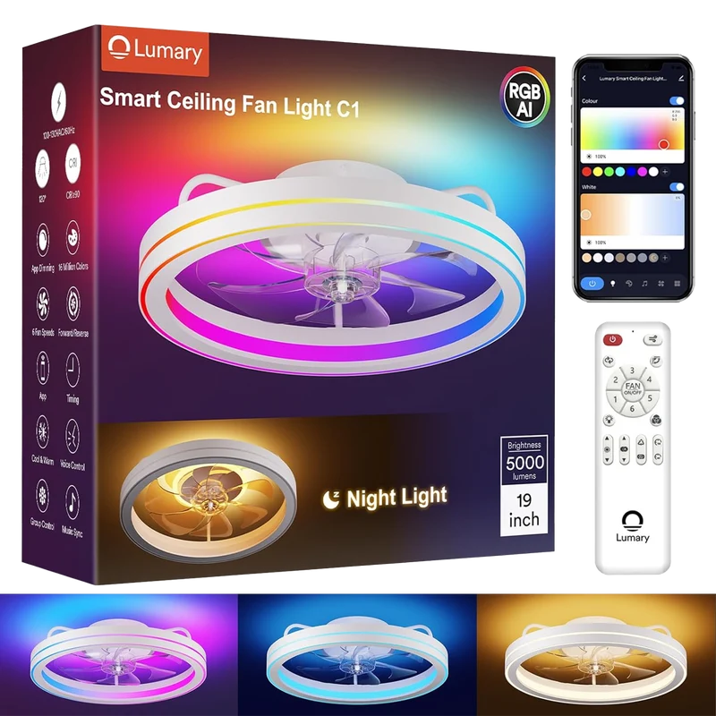 Lumary Smart LED Fan with Night Light