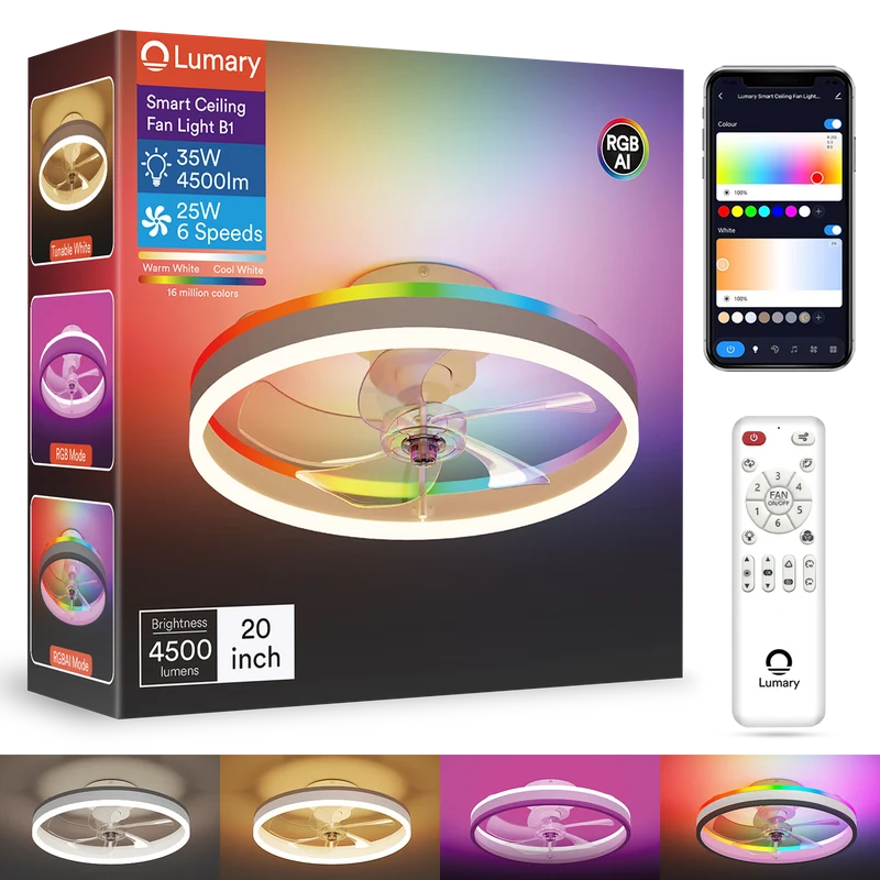 Lumary Smart Ceiling Fans with Lights
