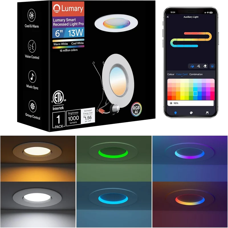 Lumary Smart Retrofit LED Recessed Lighting pro 6 Inch