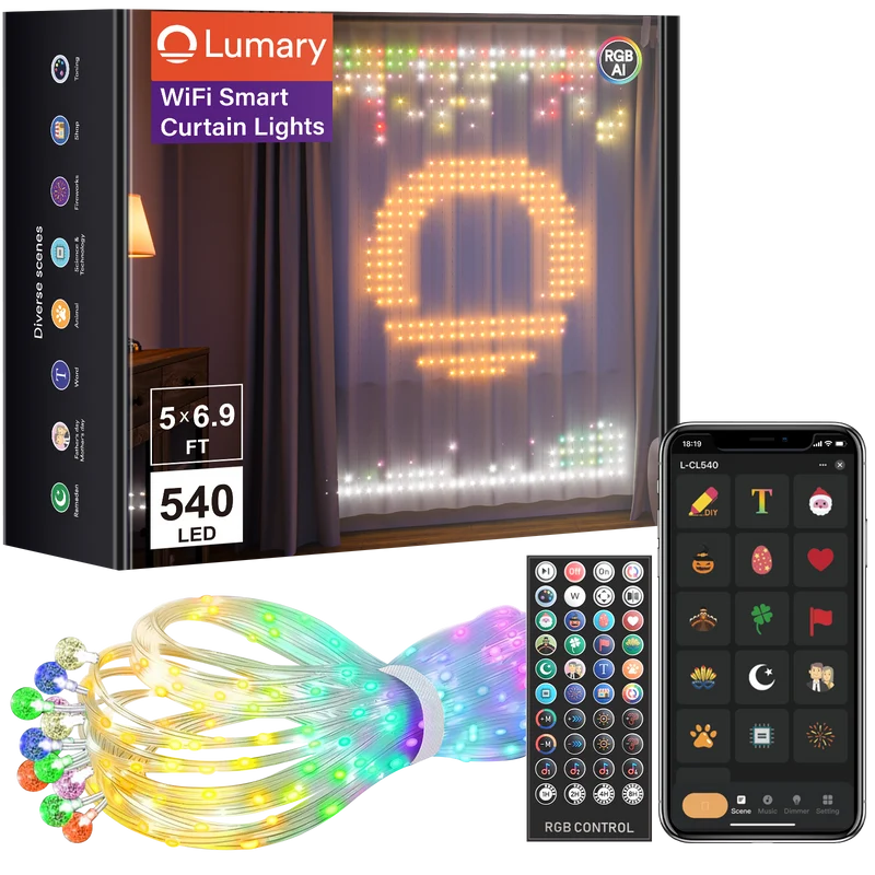 Lumary Smart Curtain Lights 6.9*4.9FT 540LED