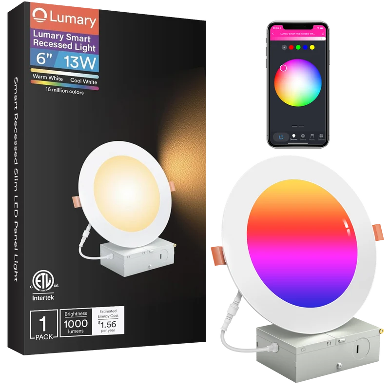 Lumary Wi-Fi Smart Canless Recessed Lighting 6 inch