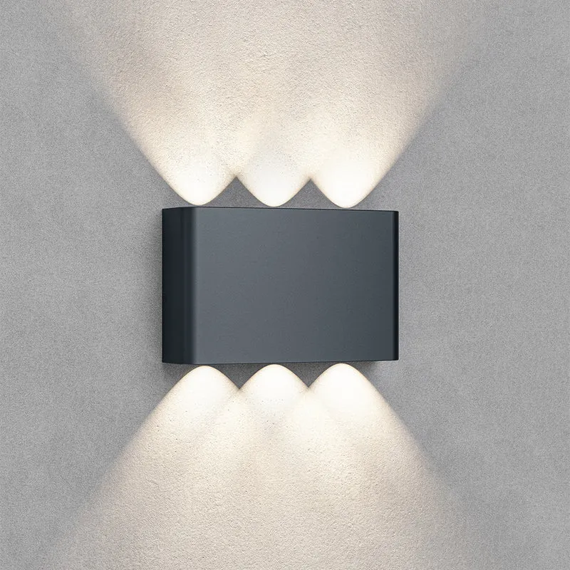 LED Wandleuchte Außen Anthrazit Strahler 6X1W UP&Down Außenwandleuchte CCT 3In1 IP65