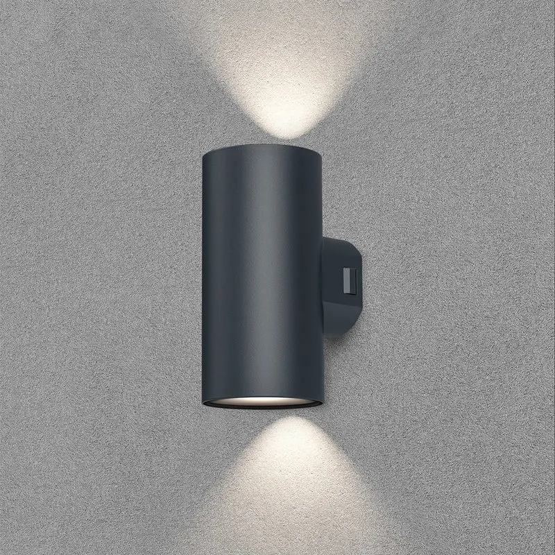 LED Wandleuchte Außen Zylinder Rund 2X 9W IP65 3in1 Up&Down Außenlampe Wandlicht