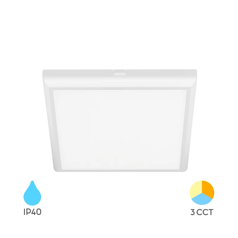 Braytron LED Panel 20W 3CCT quadratisch 225 mm – Einbau & Aufbau, Weiß