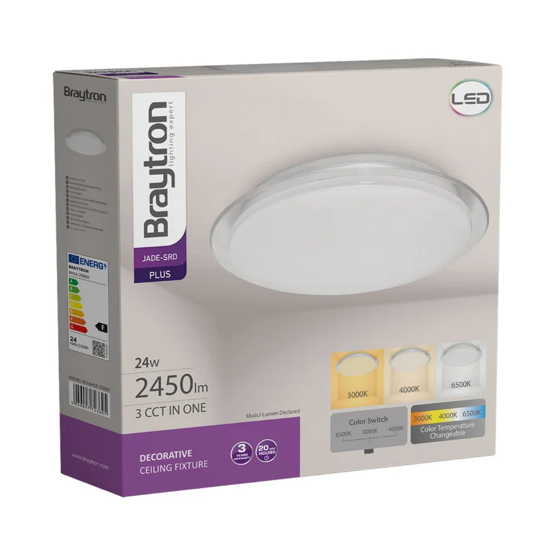 24W LED Deckenleuchte Deckenlicht 40cm rund Sternenhimmel Sparkle Dekor CCT 3in 1 3000-6500K