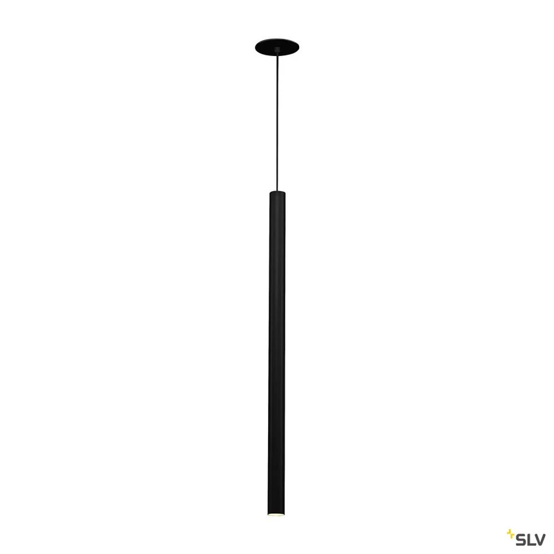 SLV HELIA 60, Pendelleuchte, LED, 3000K, rund, schwarz, flache Rosette zum Einbau, 7,5W
