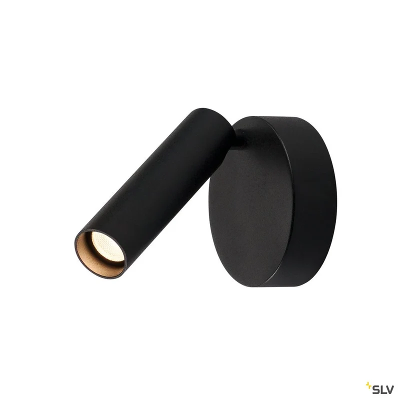 SLV MILAN Single Spot, Wand- und Deckenleuchte, rund, schwarz, 7,5W LED, 3000K, dimmbar