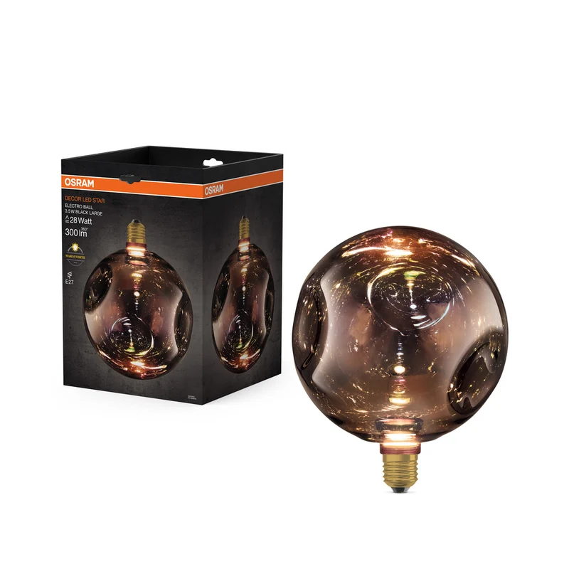 OSRAM DECOR LED-Lampe Elektroglas groß schwarz
