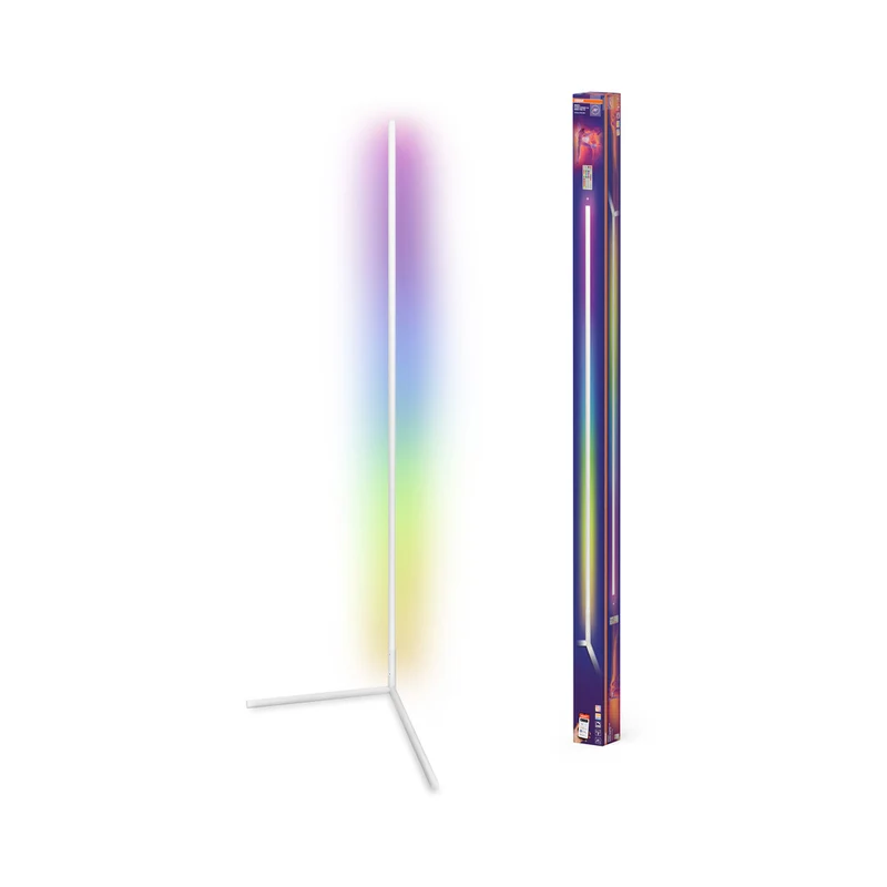 OSRAM Matter SMART+ Floor Corner Slim Stehlampe, mit Fernbedienung, Weiß, 1400 mm, RGB + Tunable White (TW)