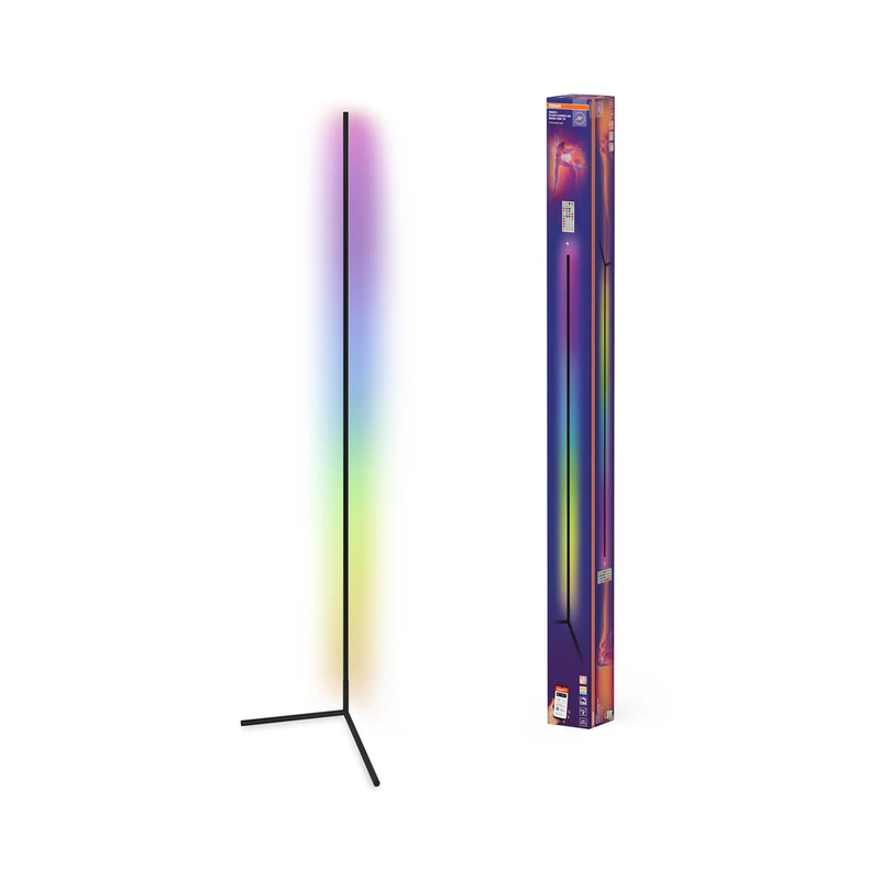 OSRAM Matter SMART+ Floor Corner Slim Stehlampe, mit Fernbedienung, Schwarz, 2000 mm, RGB + Tunable White (TW)
