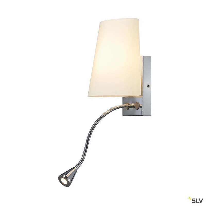 SLV COUPA FLEXLED Wandleuchte, chrom, satiniertes Glas, 1xG9 max. 40W, 3W LED, 3000K