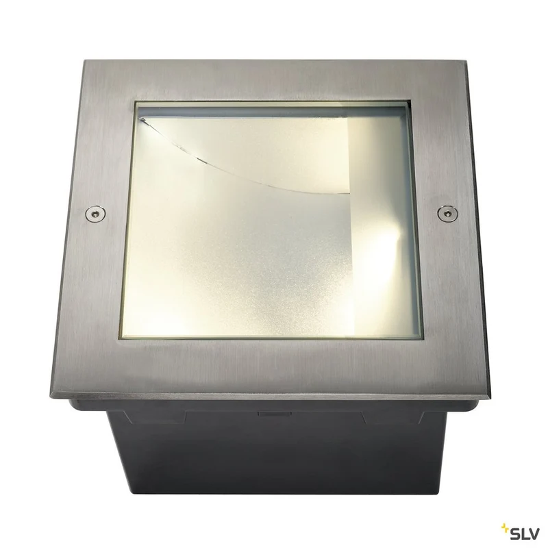 SLV DASAR LED SQUARE Bodeneinbau- leuchte, asymmetrisch, Edel- stahl 316, 34W, 3000K