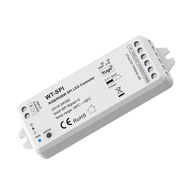 WiFi & RF LED-Controller für adressierbare LED-Streifen (SPI, 5–24 V DC)