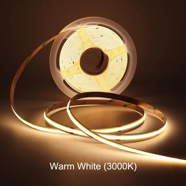 12V/24V COB LED-Streifen 11W/m 480 LEDs/m – punktfreies Licht CRI>90