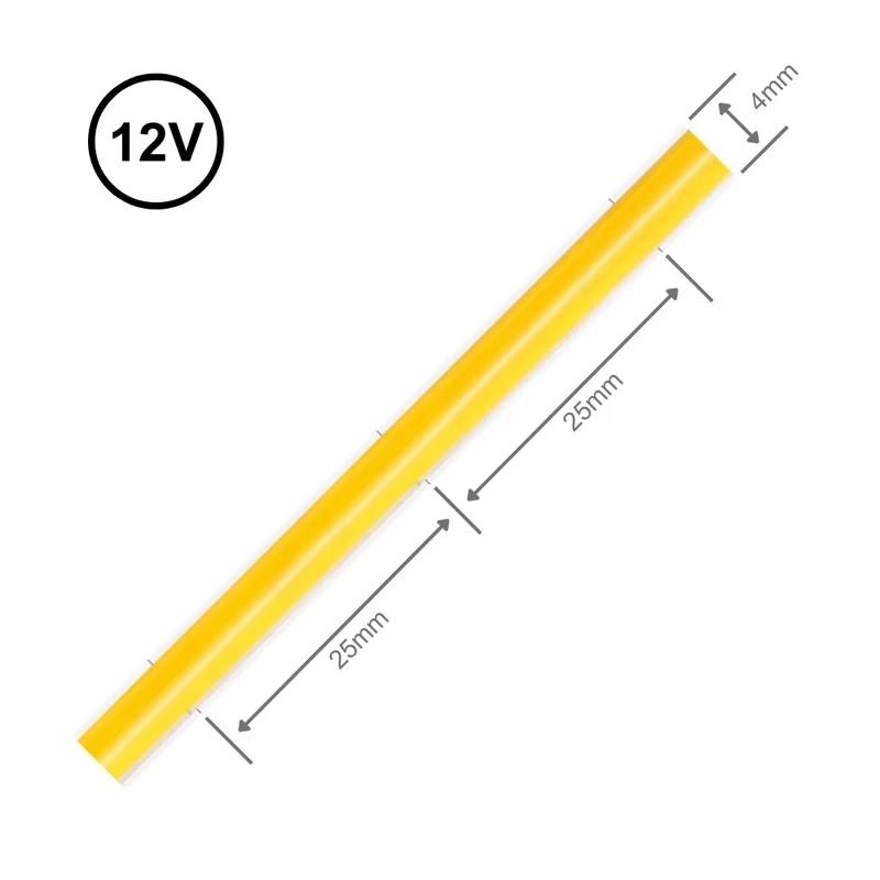 12V/24V COB LED-Streifen 4mm 9W/m 480 LEDs/m – ultraschmal