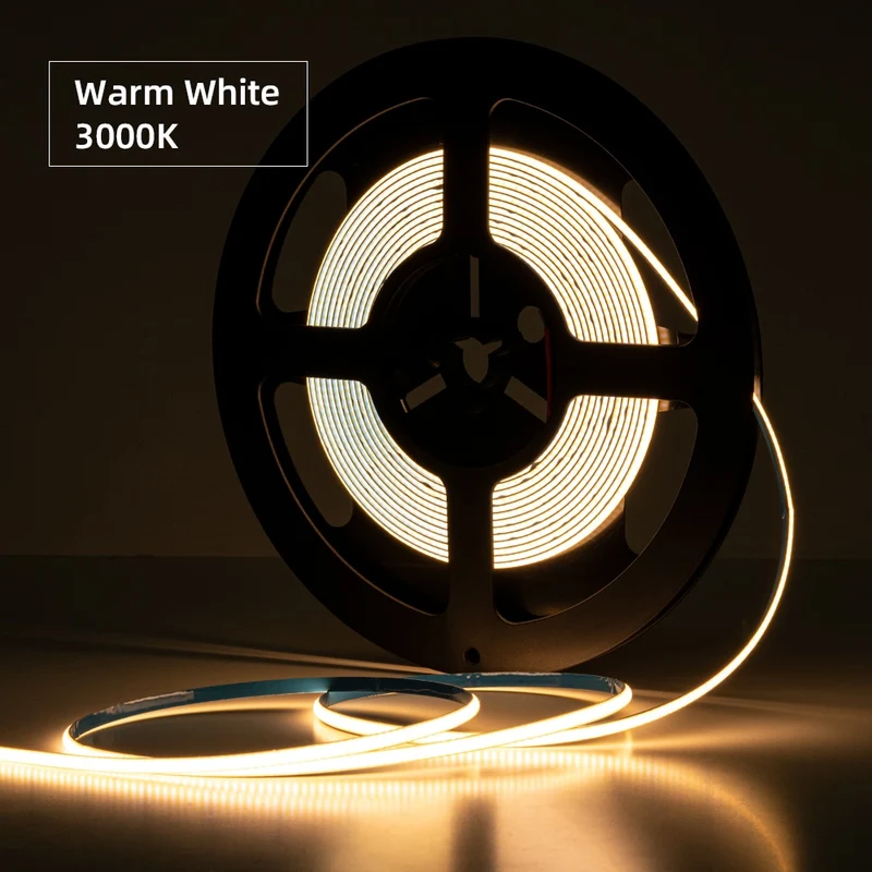 12V/24V COB LED-Streifen 4mm 9W/m 480 LEDs/m – ultraschmal