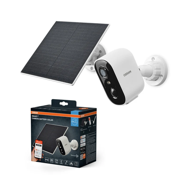 OSRAM Wifi SMART+ smarte Outdoor Überwachungskamera Solar Weiß