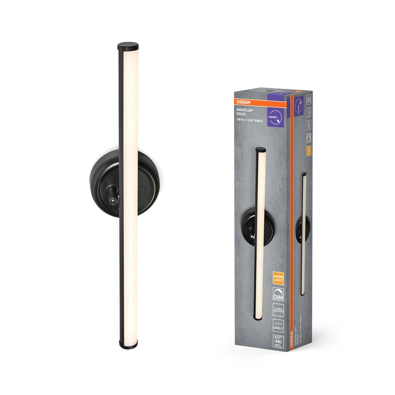 OSRAM NIGHTLUX STICK Dimmbar Wiederaufladbare USB Leuchte Schwarz