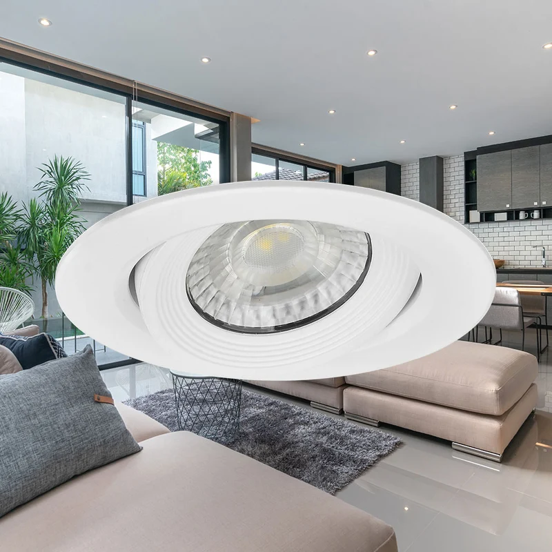 LED Deckenspot Einbauspot 5W schwenkbar IP20 6500K Kaltweiß Ø90mm