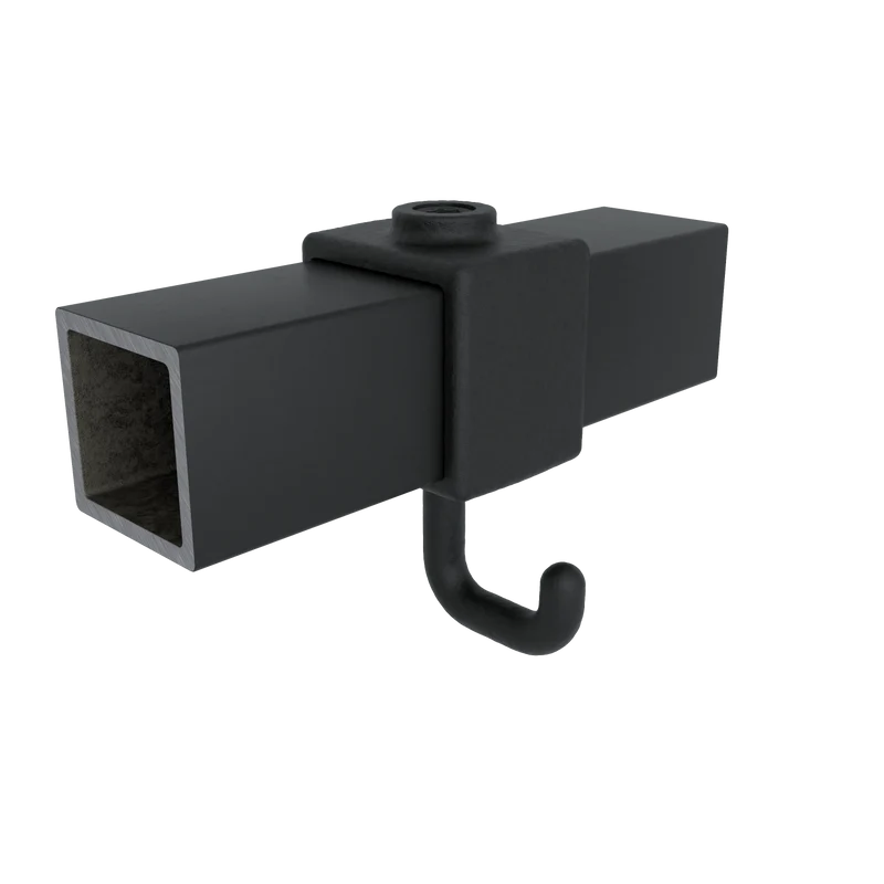 Kleiderhaken schwarz 40 mm quadratisch