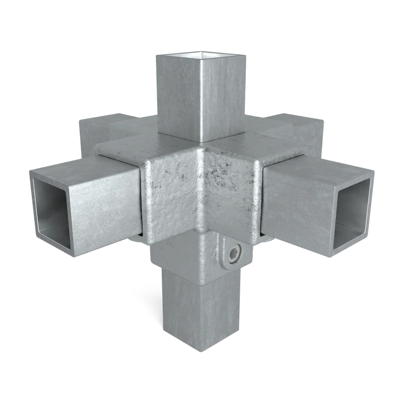 Kreuzstück für Stützrohr 40 mm quadratisch