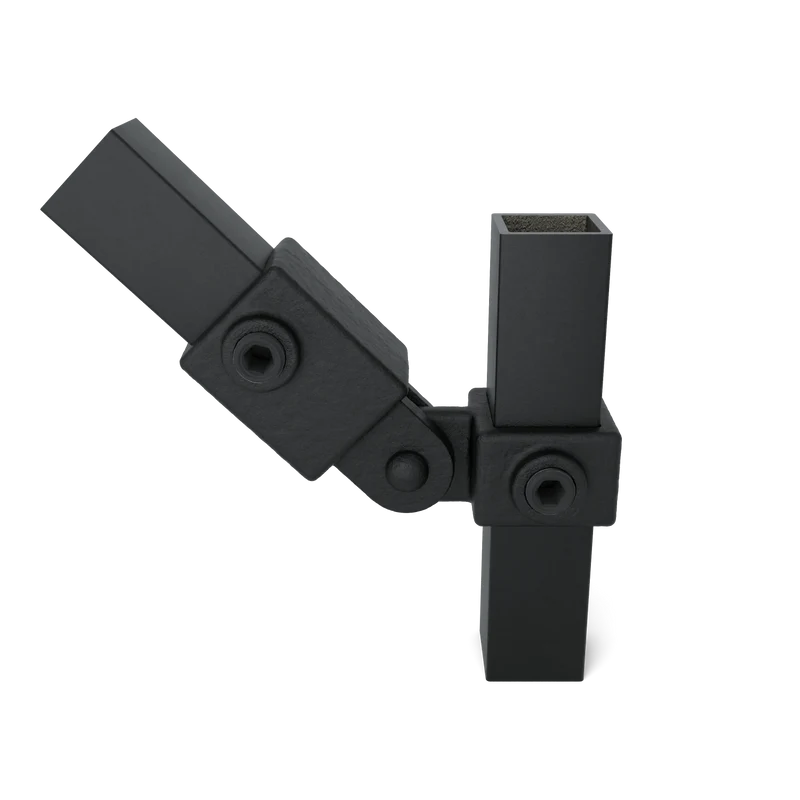 Gelenkstück einfach schwarz 25 mm quadratisch
