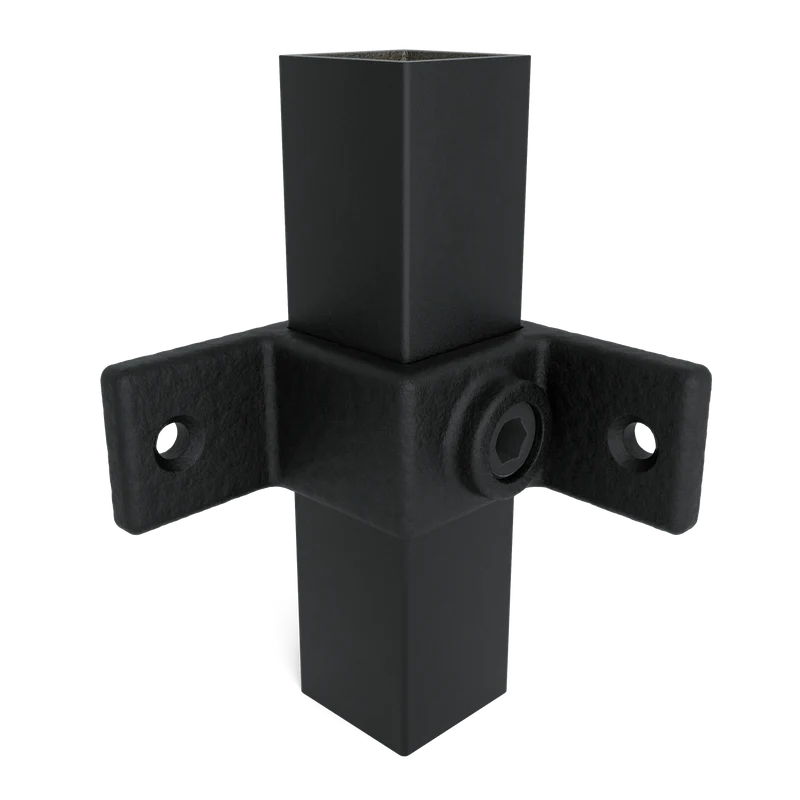Ösenteil mit Doppellasche 90° schwarz 40 mm quadratisch