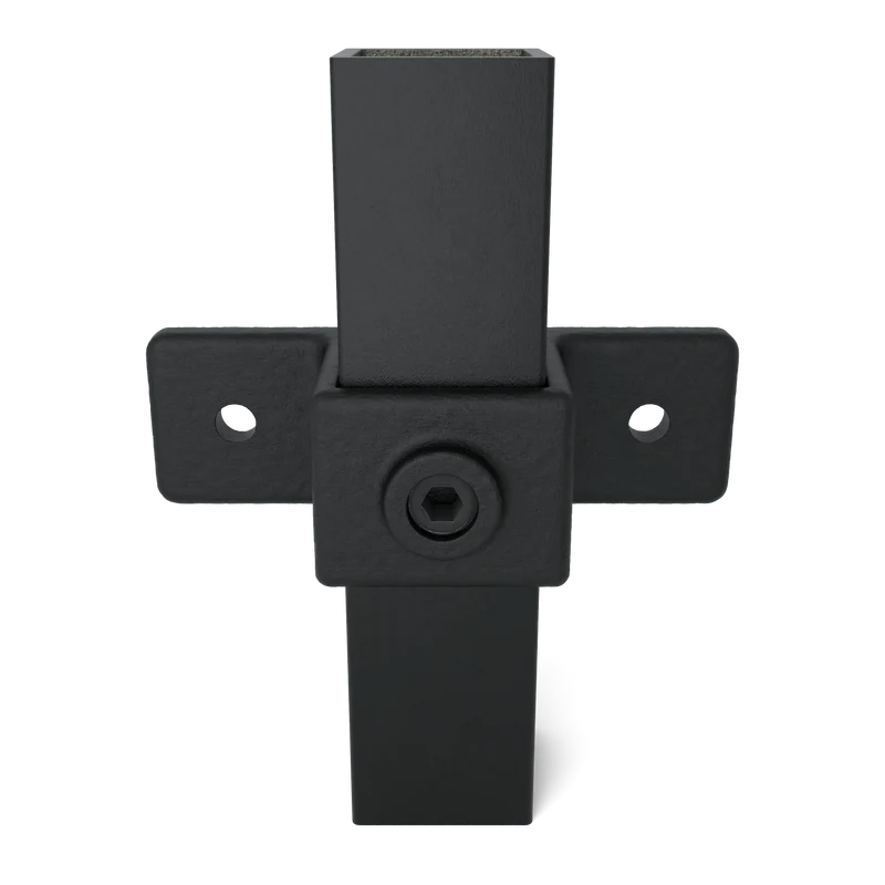 Ösenteil mit Doppellasche schwarz 40 mm quadratisch