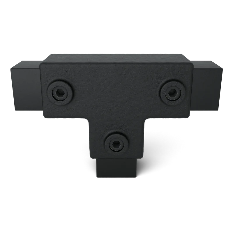 T-Stück lang schwarz 40 mm quadratisch