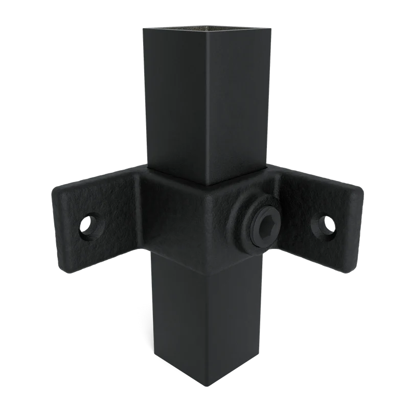 Ösenteil mit Doppellasche 90° schwarz 25 mm quadratisch