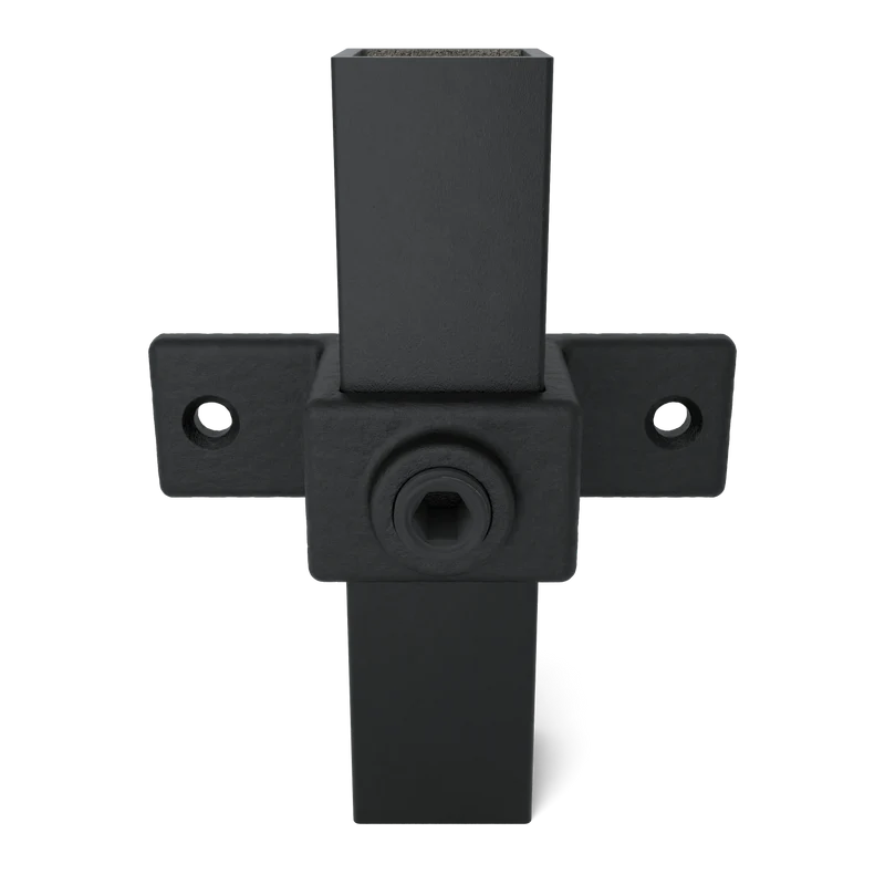 Ösenteil mit Doppellasche schwarz 25 mm quadratisch