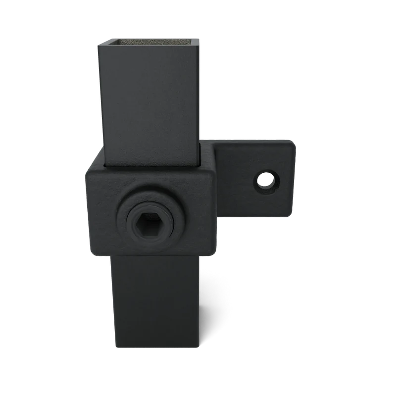 Ösenteil mit Einzellasche schwarz 25 mm quadratisch