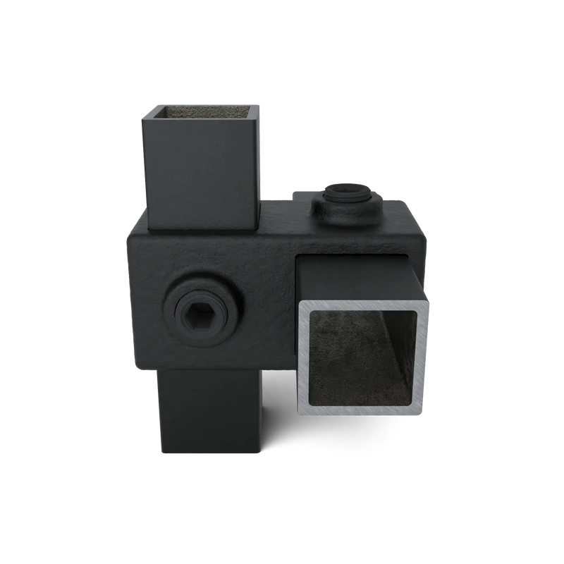Kreuzstück 90° schwarz 25 mm quadratisch