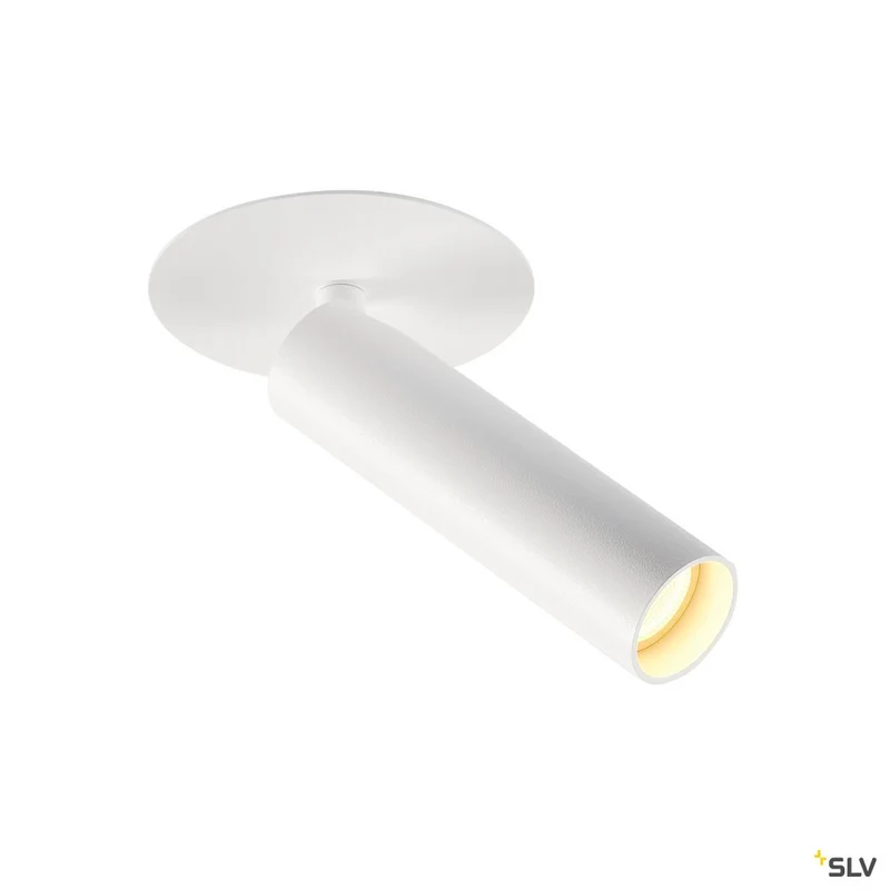 SLV MILAN Single Spot, Deckenein- bauleuchte, Rosette flach, weiss, 7,5W LED, 3000K,