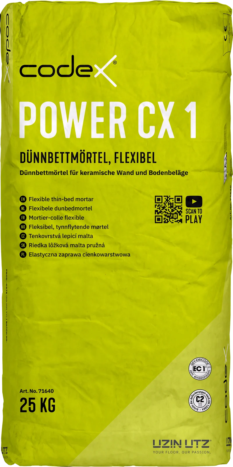 Flexible Dünnbettmörtel codex Power CX1 25 kg, F21180