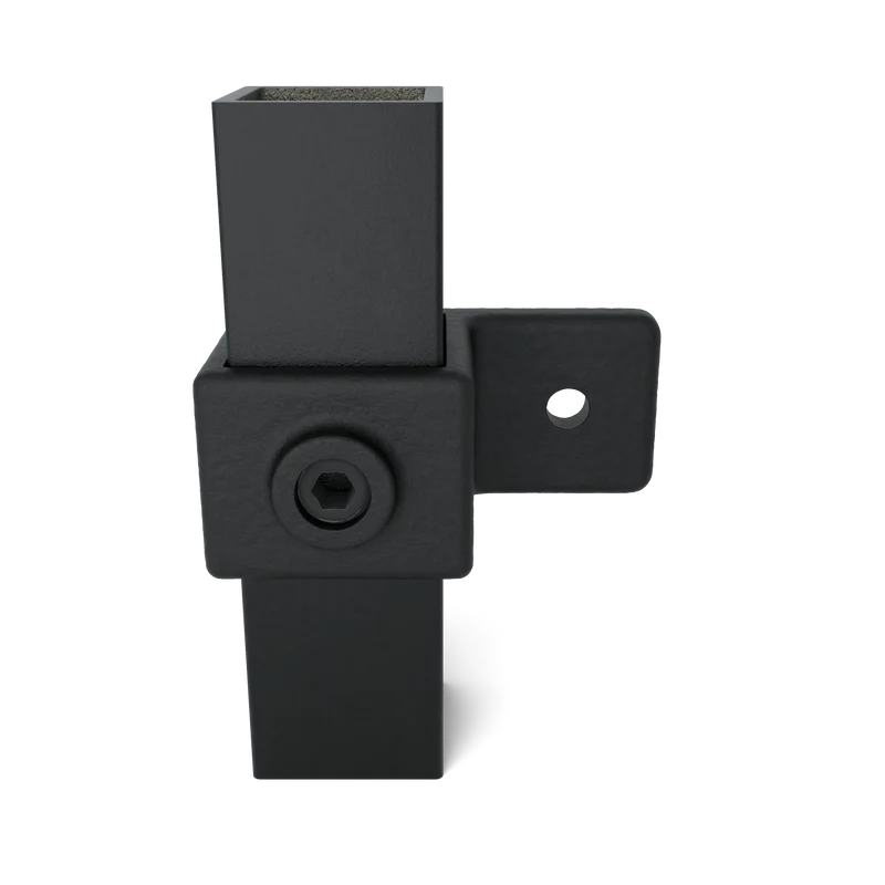 Ösenteil mit Einzellasche schwarz 40 mm quadratisch