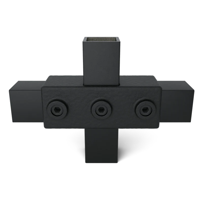 Kreuzstück in 1 Ebene schwarz 40 mm quadratisch