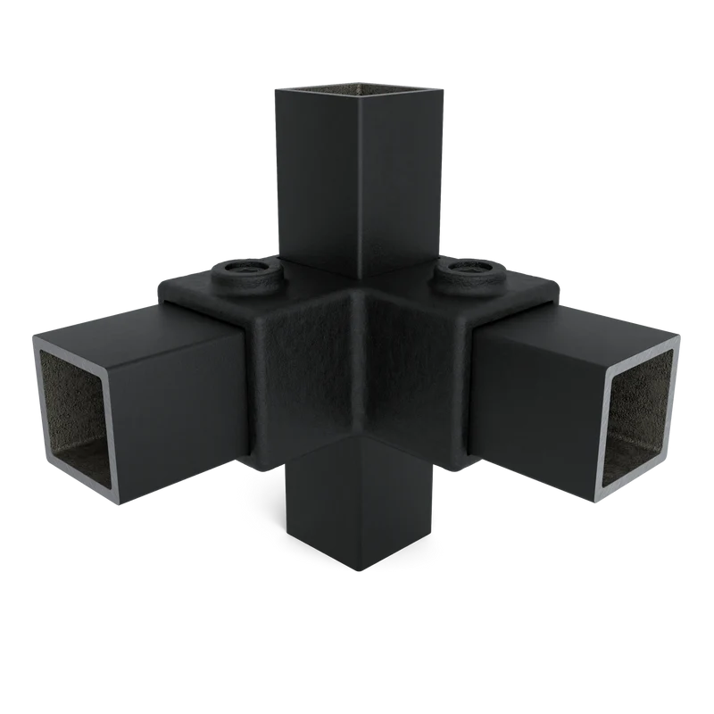 Eckstück 90° durchgehend schwarz 40 mm quadratisch