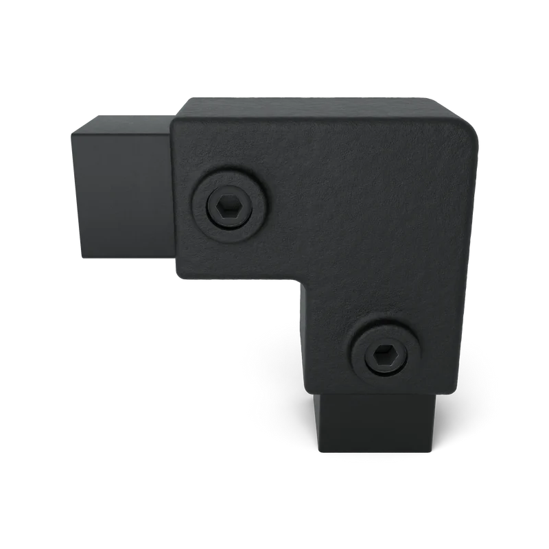 Bogen 90° schwarz 40 mm quadratisch