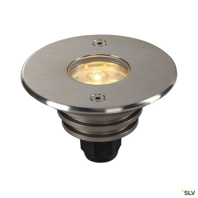 SLV DASAR LED LV Bodeneinbau- leuchte, rund, Edelstahl 316, 6W, 3000K, 12-25V, IP67