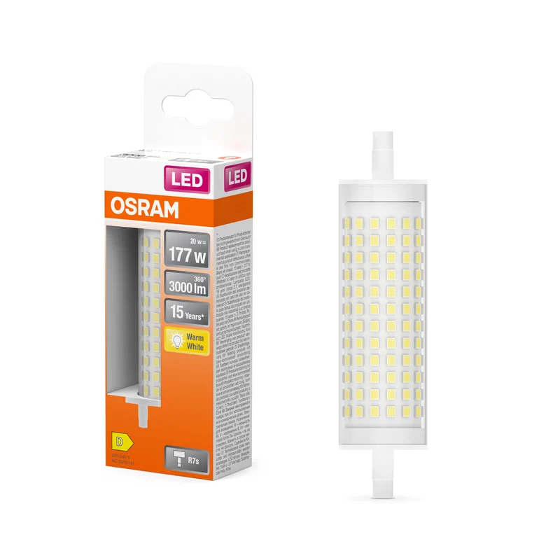 OSRAM LED Line Lampe Klar, 20 W, 3000 lm, R7s-Sockel , Warmweiß