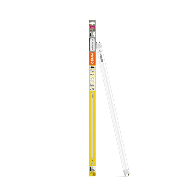 OSRAM LED TUBE T8 EM in Röhre, zweiseitig gesockelt-Form, LED-Röhre, Bleifreies Glas, Matt, 6,6 W, (ex 18 W), 720 lm, Warmweiß, 3000 K, 30000 h, CRI 80