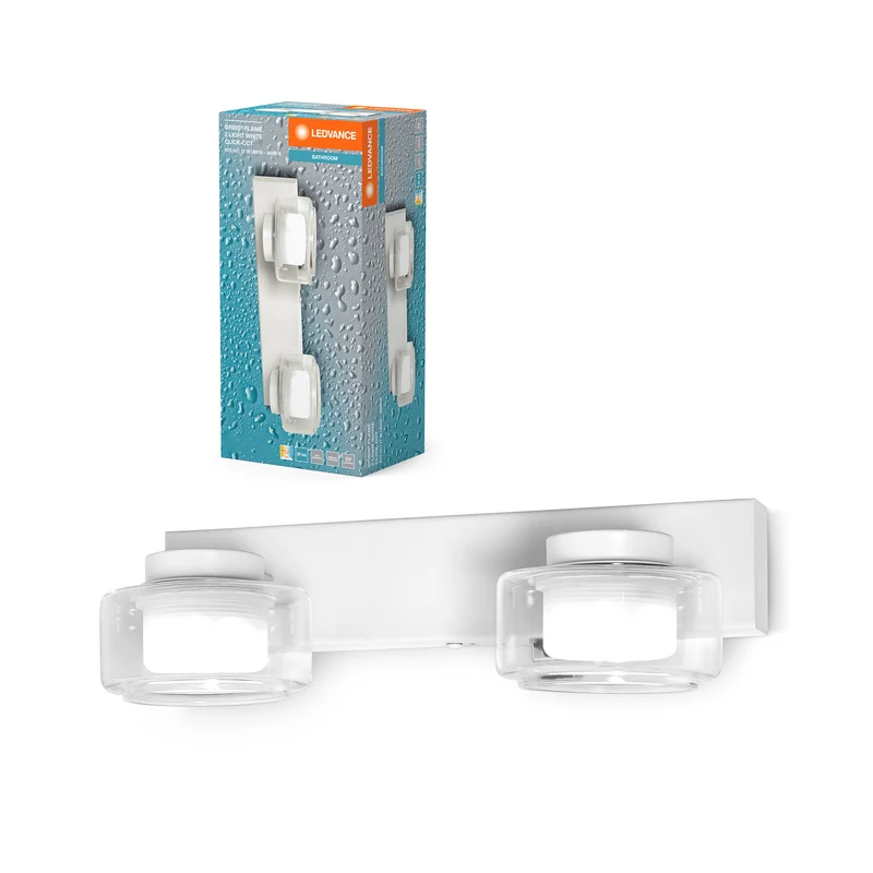 LEDVANCE ORBIS Flame Wand- und Deckenleuchte mit LED, weiß, 11W, 700lm, 3000/4000K, Farbtemperatur über Wandschalter einstellbar (kaltweiß und warmweiß), IP44 Schutz vor Fremdkörpern und Spritzwasser
