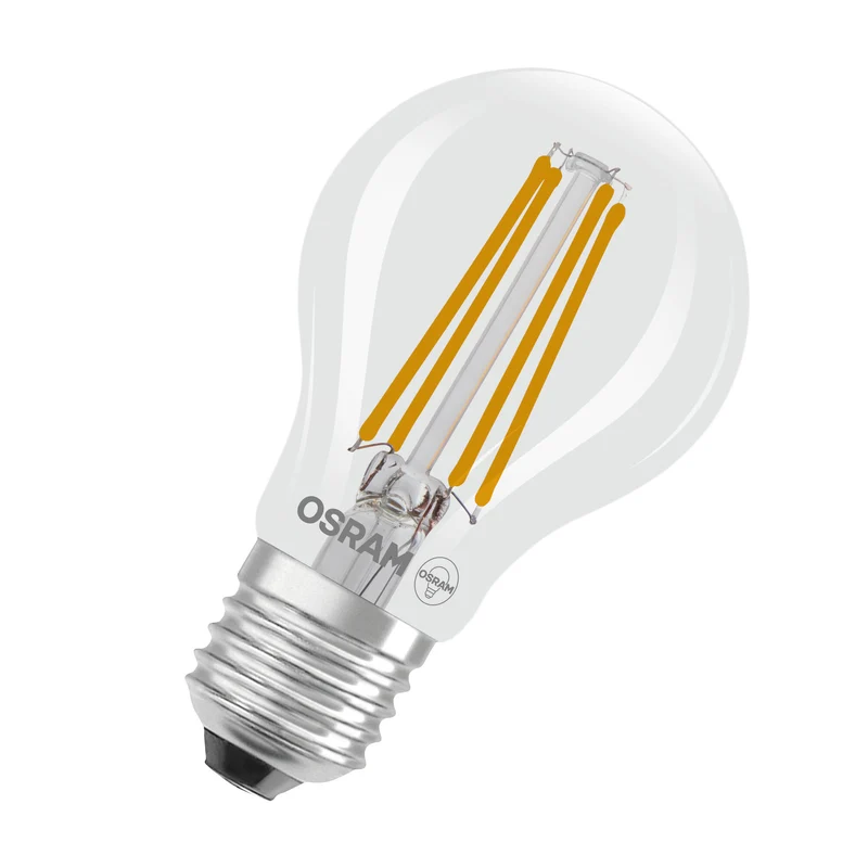 OSRAM LED CLASSIC A ENERGY EFFICIENCY A DIM in A-Form, LED-Lampe, Bleifreies Glas, Klar, 2,2 W, (ex 40 W), 470 lm, Warmweiß, 2700 K, Dimmbar, Energieeffizienzklasse: A