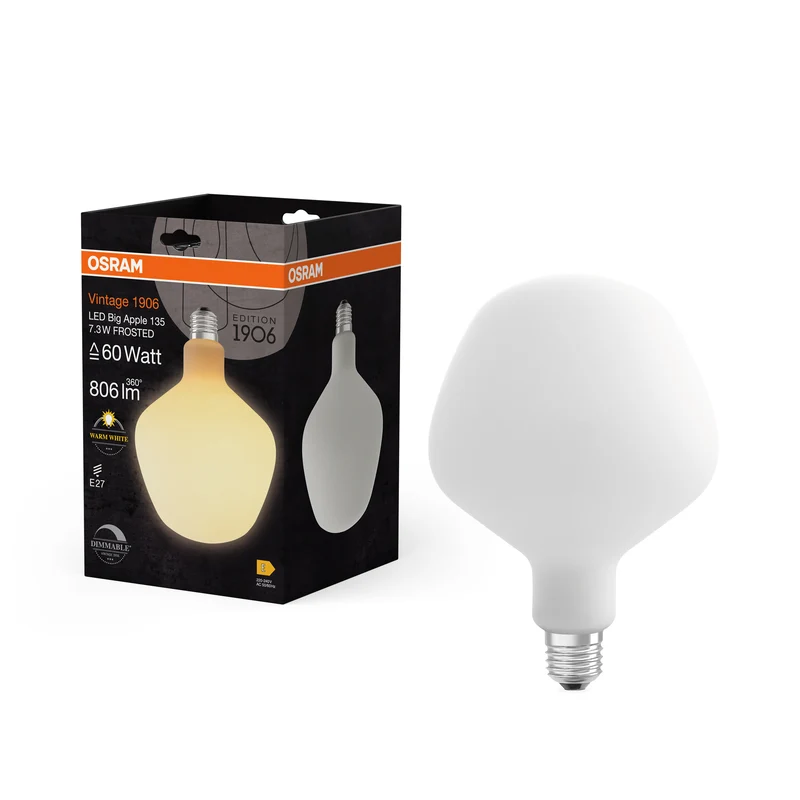 OSRAM Vintage 1906® LED BIG DECORATIVE Apple LED-Lampe Frosted, 7.3W, E27 , Warmweiß