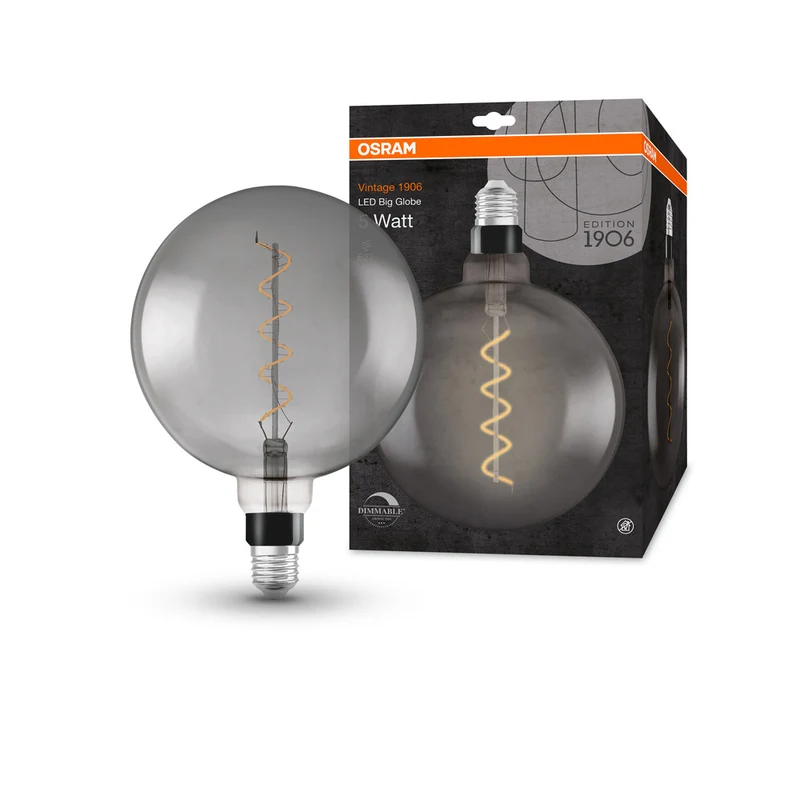 OSRAM VINTAGE 1906® LED Lampe LED CLASSIC Globe Dimmable 4W 818 Smoke E27, 140 lm, 1800 K, Warm Comfort Light